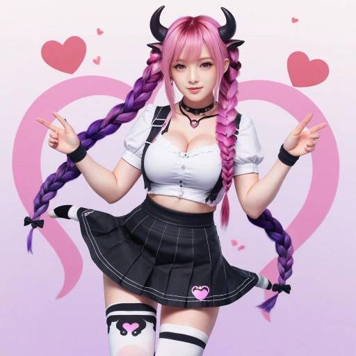 Fantasy Girl with Cow Ears and Horns