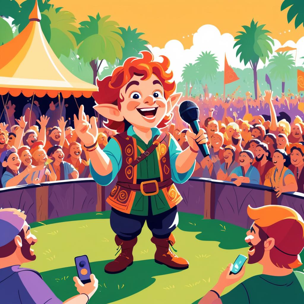 Witty Halfling Entertainer at Festival