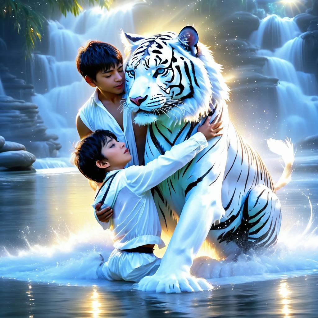 Enchanting White Tiger Adventure at Dawn