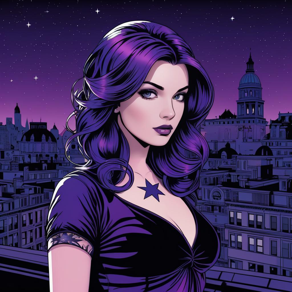 Dramatic City Star Tattoo Illustration