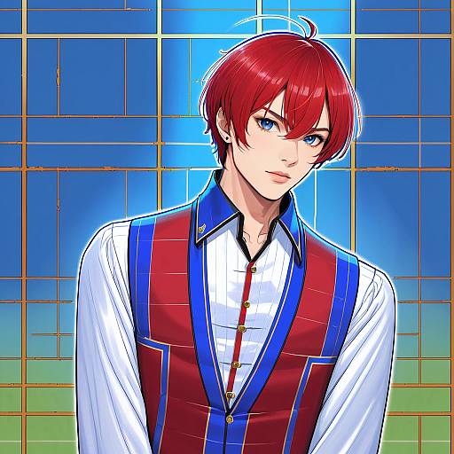 Illustration of Amagi hiiro, ensemble stars! in the style of Leonat