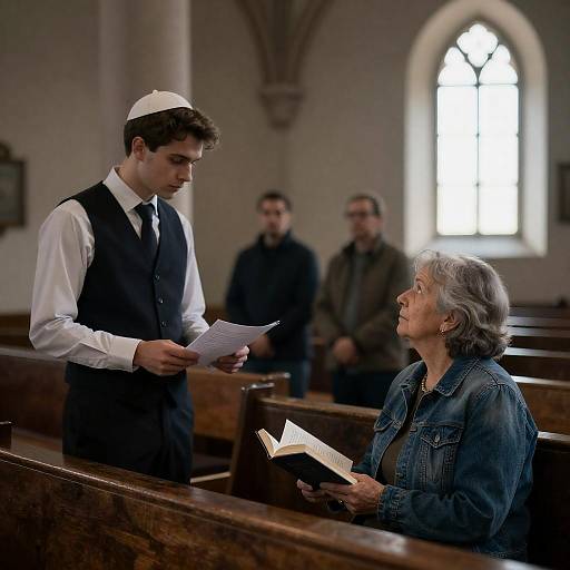 Dim Church Interior - Reader and Listener