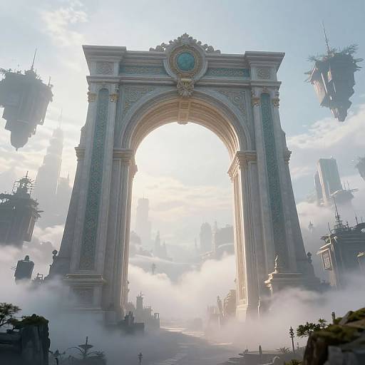 Ethereal Floating Archway Gateway