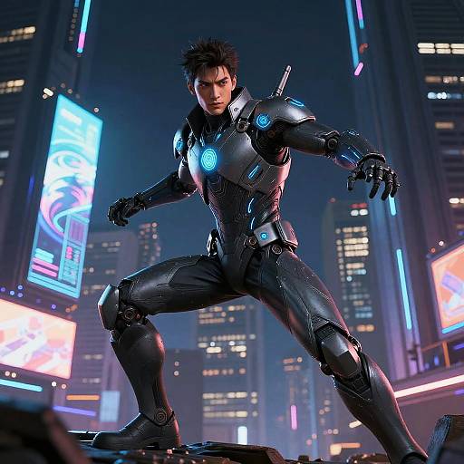 Bosconovitch in Neon Cybernetic Suit