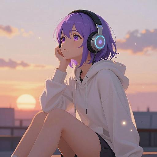 Anime Girl in Futuristic Setting