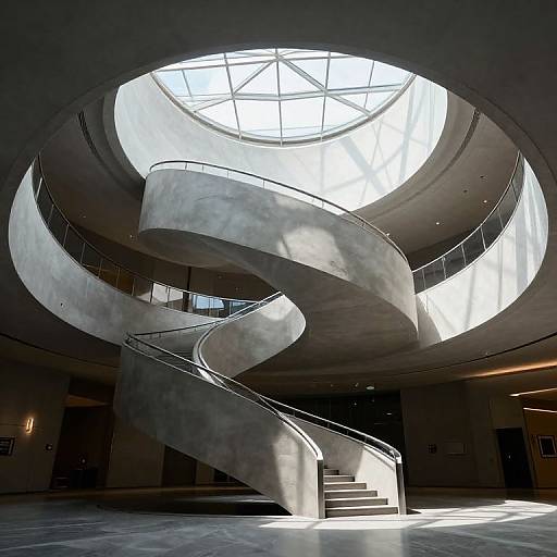 Gravity-Defying Modernist Spiral Staircase