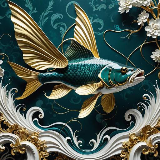 Baroque Style Gold-Winged Siamese Catfish