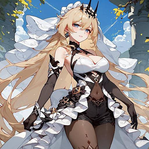 Black Swan Anime Girl Outdoors