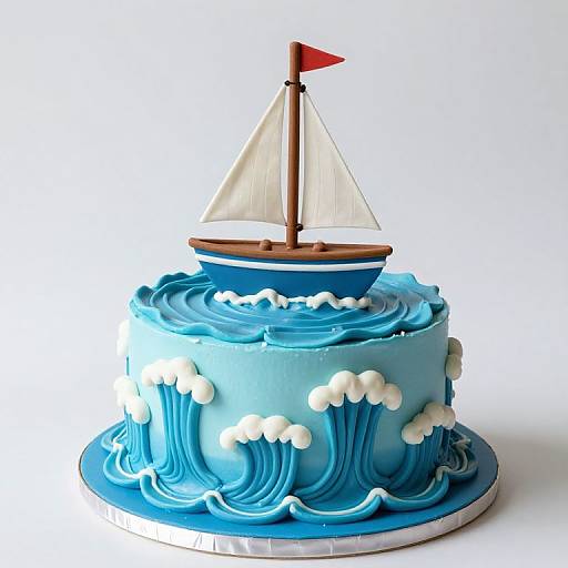 Whimsical Sailboat Birthday Cake