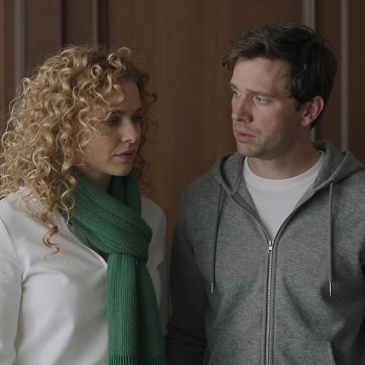 Concerned Man and Thoughtful Woman Indoors