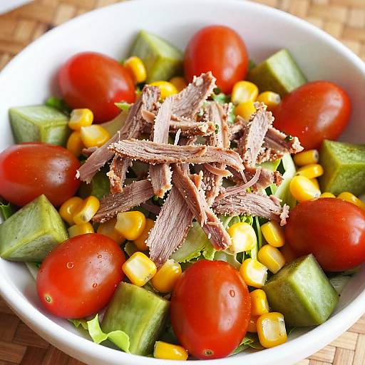 Fresh Garden Salad with Shredded Meat