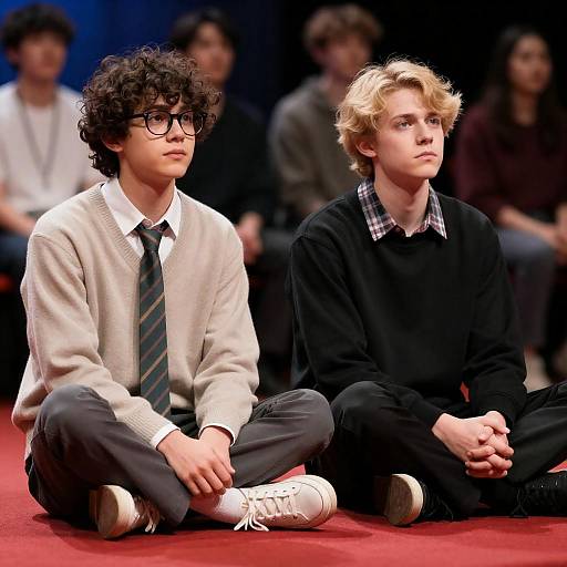 Intense Duo on a Red Carpet Stage