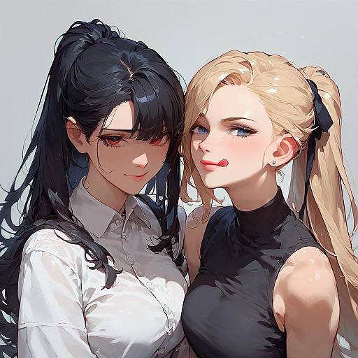 Anime Girls with Colorful Hairstyles