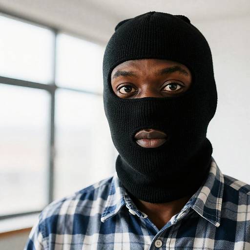 Striking Portrait of a Man in Balaclava