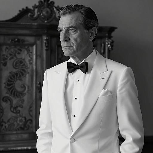 Elegant Black and White Portrait of Man