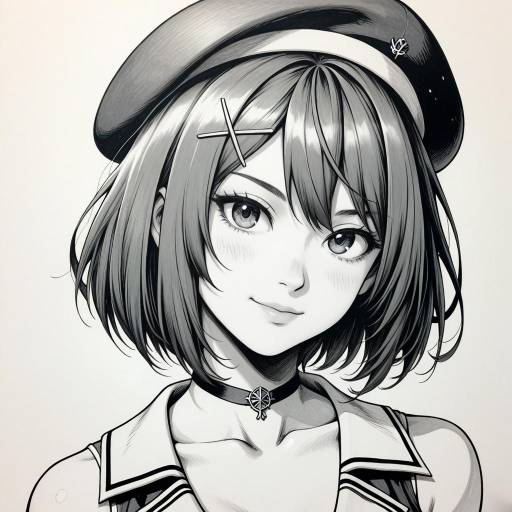 Monochrome Portrait of a Smiling Girl