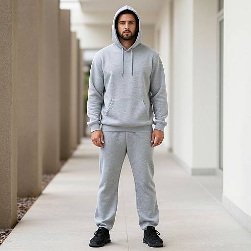 Man in Thermal Pants and Hoodie