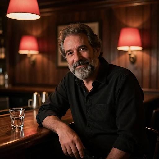 Relaxed Man in Cozy Bar Setting