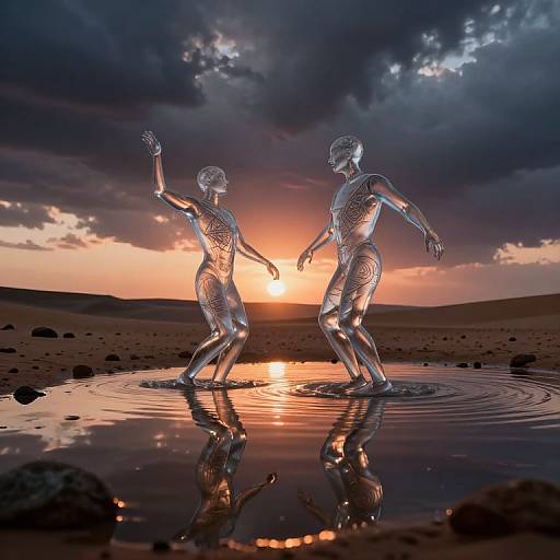 Dystopian Water Spirits at Sunset