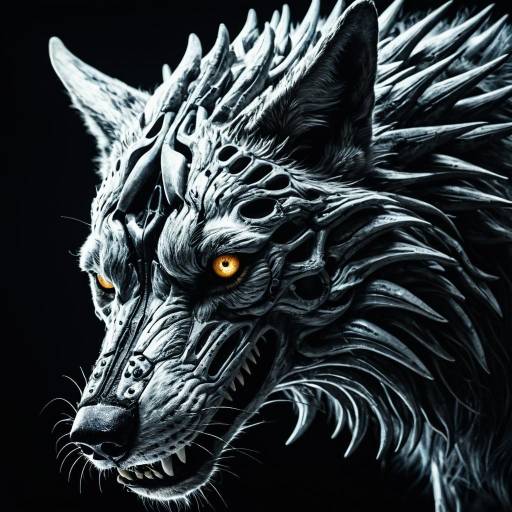 Biomechanical Wolf-Spirit Close-Up