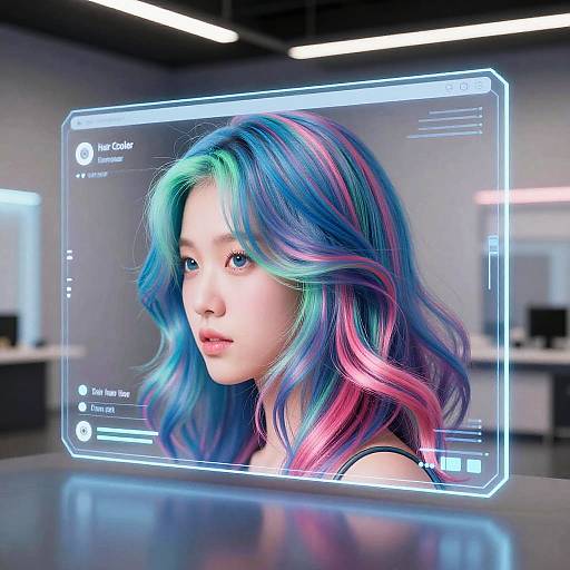 Futuristic Hair Color Generator Interface