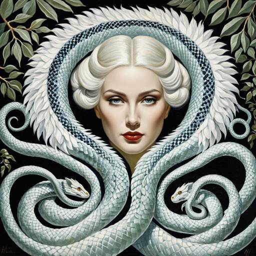 Glamorous Hydra Woman in Enchanted Garden