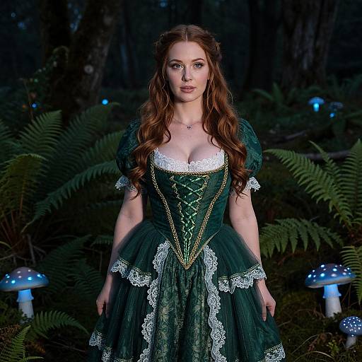 Cinematic Irish Celtic Maiden in Moonlit Glen