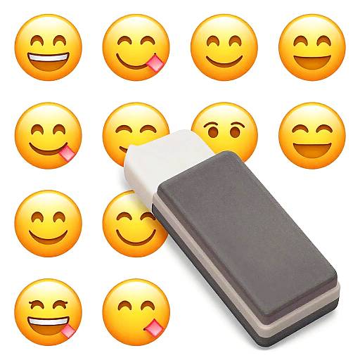 Animated Eraser Wiping Colorful Emojis