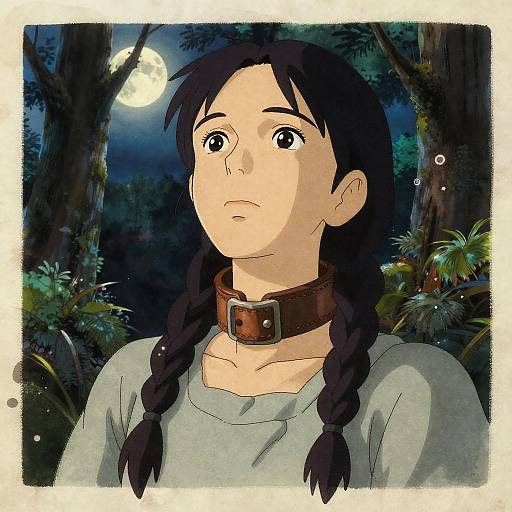 Moonlit Portrait of Yuna in Leather Restraint