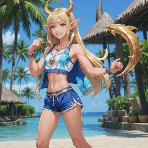 Stylish Girl with Jewelry and Dolphins