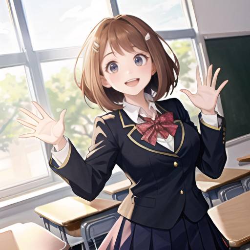 Aesthetic Ochako Uraraka in Classroom