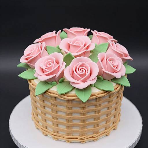 Elegant Flower Basket Cake Design
