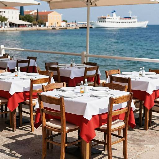 Sunny Waterfront Restaurant Scene