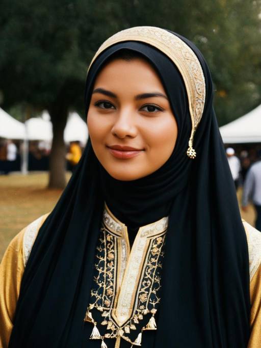 Young Woman in Traditional Islamic Outfit