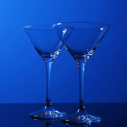 Minimalist Martini Glasses on Blue