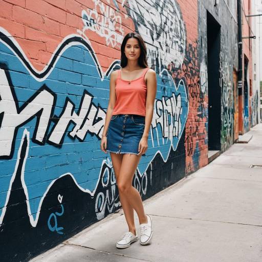 Urban Casual Style with Artistic Backdrop
