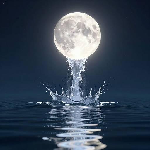 Surreal Moonlight Liquid Cascade
