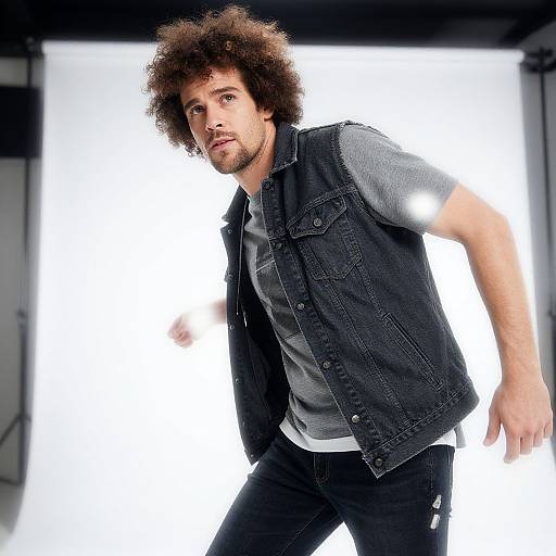 Confident European Man in Afro Style