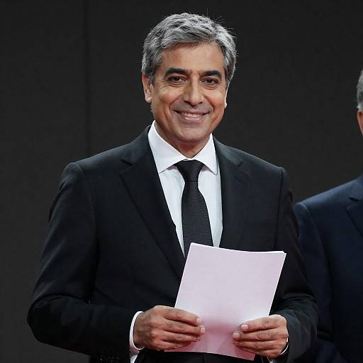 Middle-Aged Man in Suit with Document