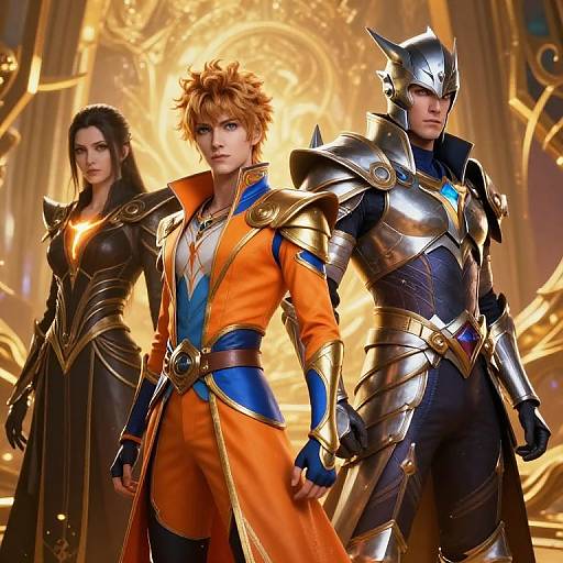 Fantastical Trio in Vivid Attire