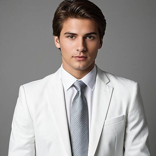 Elegant Man in White Formal Attire