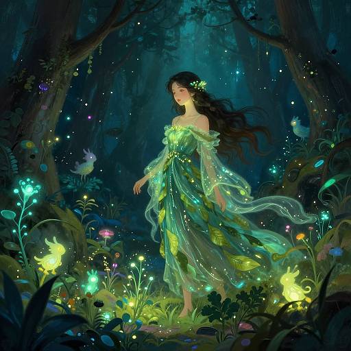 Bioluminescent Fantasy Forest Girls
