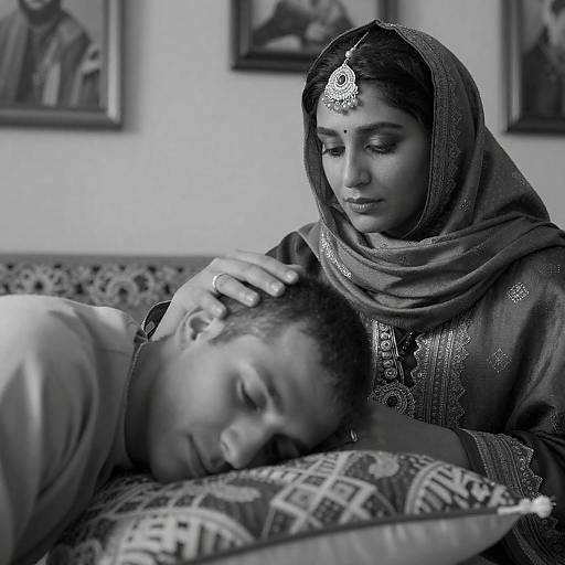 Intimate Portrait of Enigmatic Embrace