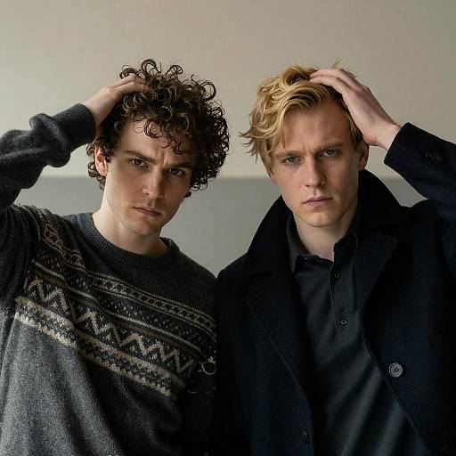 Intense Portrait of Two Stylish Men