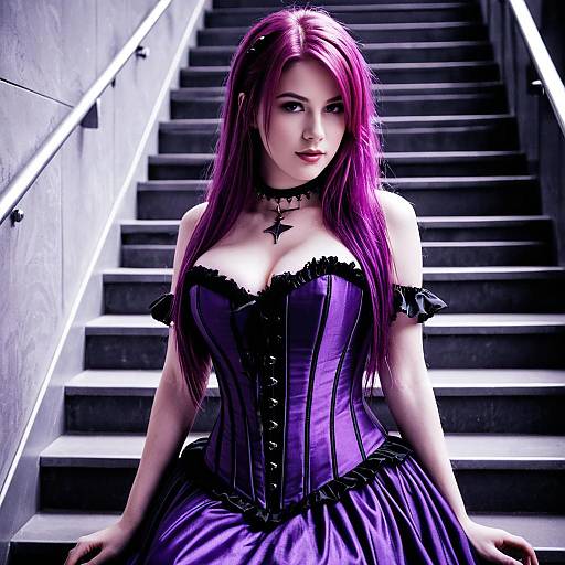 Enchanting Purple Cosplay Dress Character