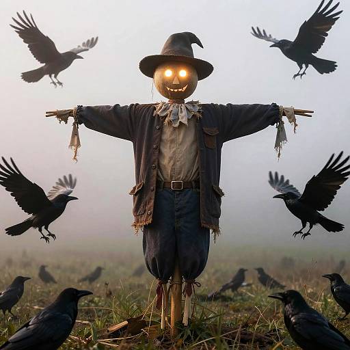 Mystical Biden Scarecrow at Dawn