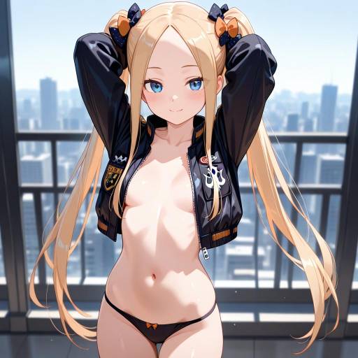 Cheerful Abigail Williams with Cityscape