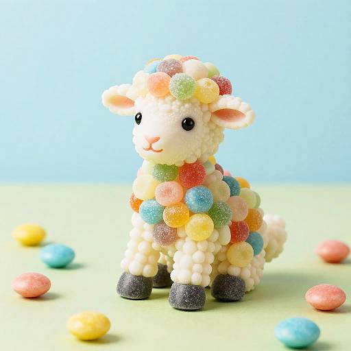 Colorful Candy Lamb in Pop Art