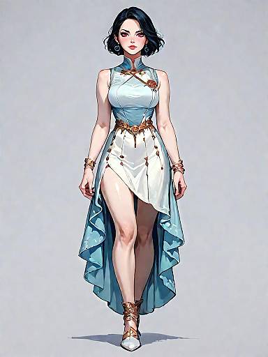 Chic Minimalist Woman in Yellow Dress