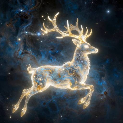 Ethereal Stag Star Cloud in Space